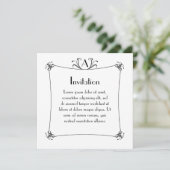 Invitation Bordure Elégante Personnalisable Avec Monogramme (Debout devant)