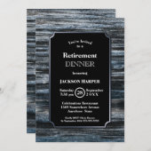 Invitation Bordure en argent bois du Parti de la retraite (Devant / Derrière)