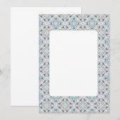 Invitation Bordure en carreaux bleu, jaune et blanc vierge (Devant / Derrière)