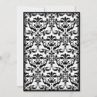 Invitation Bordure en damas avec double cadre (noir et blanc)