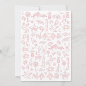 Invitation Bordure en toile de Charleston en rose Douche (Dos)