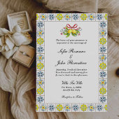 Invitation Bordure en tuiles italiennes avec Mariage citron &
