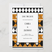 Invitation Bordure Fleur Diamant Boho Motif Floral (Devant)