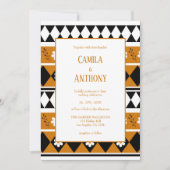 Invitation Bordure Fleur Diamant Boho Motif Floral (Devant)