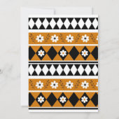 Invitation Bordure Fleur Diamant Boho Motif Floral (Dos)