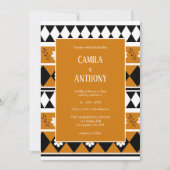 Invitation Bordure Fleur Diamant Boho Motif Floral (Devant)