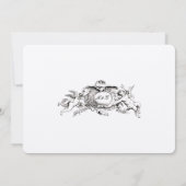 Invitation Bordure Florale Baroque Rococo Couleur (Dos)