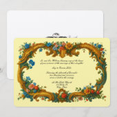 Invitation Bordure Florale Baroque Rococo Couleur (Devant / Derrière)