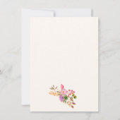 Invitation Bordure florale botanique Mariage rose vert (Dos)