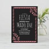 Invitation Bordure florale de fête d'anniversaire mexicaine P (Debout devant)