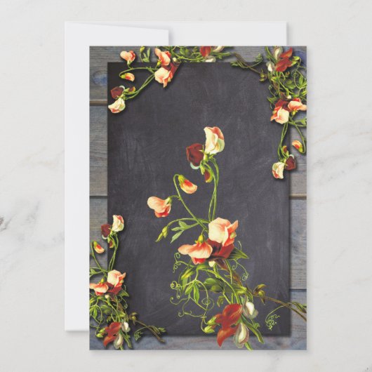 Invitation Bordure florale de tableau noir pour le 25e annive (Dos)