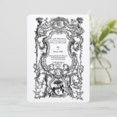 Invitation Bordure florale du Rococo baroque des années 1700 (Debout devant)
