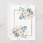 Invitation Bordure florale et or délicate (Dos)