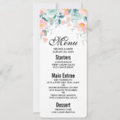 Invitation Bordure florale rose et verte (Devant)