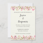 Invitation Bordure Florale Simple Rose Jardin Botanique Maria (Devant)
