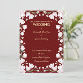 Invitation Bordure florale sur fond sombre (Debout devant)