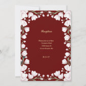 Invitation Bordure florale sur fond sombre (Dos)
