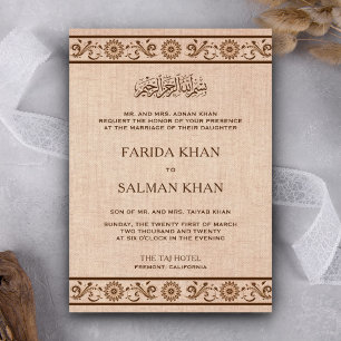 Invitation Bordure Florale Traditionnelle Mariage Musulman To