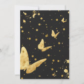 Invitation Bordure géométrique à fond noir avec motif floral  (Dos)