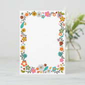Invitation Bordure inspirée de Flower Power 70 (Debout devant)