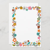 Invitation Bordure inspirée de Flower Power 70 (Devant / Derrière)