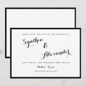 Invitation Bordure Noir Et Blanc Moderne Save The Date (Devant / Derrière)