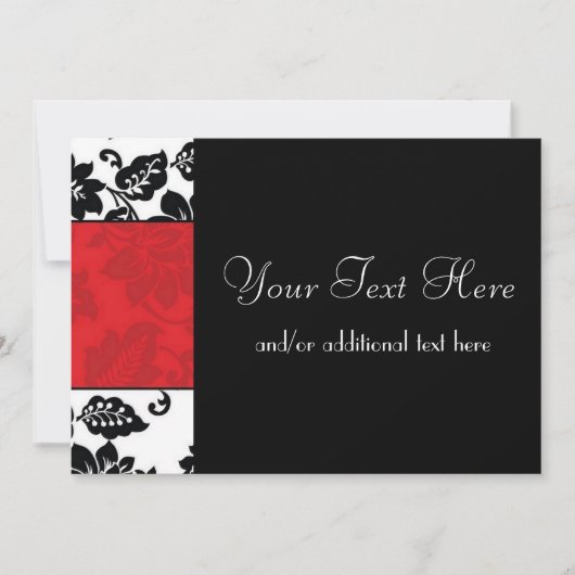 Invitation Bordure noire, blanche et rouge des Damas (Devant)