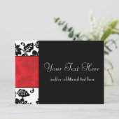 Invitation Bordure noire, blanche et rouge des Damas (Debout devant)