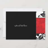 Invitation Bordure noire, blanche et rouge des Damas (Dos)