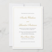 Invitation Bordure noire et or classique Mariage de script fo (Devant)