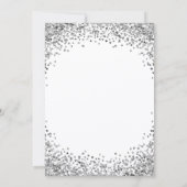 Invitation Bordure Pailletée Argent Fête de Noël Blanche (Dos)