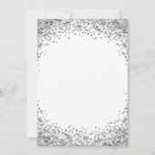 Invitation Bordure Pailletée Argentée Mariage Blanc (Dos)