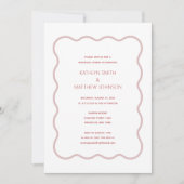 Invitation Bordure rose rouge ondulé Dîner de répétition mode (Devant)