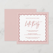 Invitation Bordure rose Vave Bonjour Trente Anniversaire Invi (Devant / Derrière)