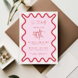 Invitation Bordure rouge rose vague 40e anniversaire Invitati<br><div class="desc">Conçu pour se coordonner avec notre collection Wavy Border, cette invitation d'anniversaire moderne comprend la bordure ondulée tendance et populaire en rouge sur arrière - plan rose. Si vous voulez attirer l'attention de votre client avec une pop de couleur sur votre invitation branchée, cette suite est parfaite pour vous. Pour...</div>