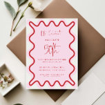 Invitation Bordure rouge rose vague 50e anniversaire Invitati<br><div class="desc">Conçu pour se coordonner avec notre collection Wavy Border, cette invitation d'anniversaire moderne présente la bordure ondulée tendance et populaire en rouge sur arrière - plan blanc. Si vous voulez attirer l'attention de votre client avec une pop de couleur sur votre invitation branchée, cette suite est parfaite pour vous. Pour...</div>