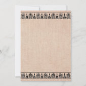 Invitation Bordure Traditionnelle Arabesque Toile de Jute Mar (Dos)