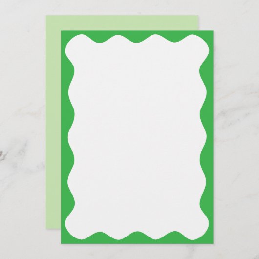 Invitation Bordure verte Vide Noël Vide Texte personnalisé (Devant / Derrière)