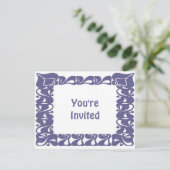 Invitation Bordure violette Art Nouveau Wavy (Debout devant)
