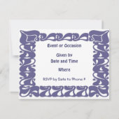 Invitation Bordure violette Art Nouveau Wavy (Dos)