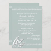 Invitation Bordures clés grecques (Choisissez votre couleur) (Devant / Derrière)