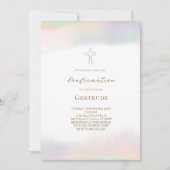Invitation bordures de dégradés pastel Confirmation (Devant)