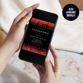 Invitation Bordures de Parties scintillant rouge étincelante