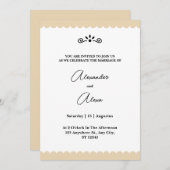 Invitation Bordures dorées élégantes Mariage Cookie Minimalis (Devant / Derrière)