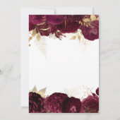 Invitation Bordures florales d'or et de Bourgogne 60e anniver (Dos)