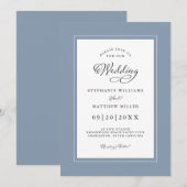 Invitation Bordures modernes élégantes et chic de mariage ble (Devant / Derrière)