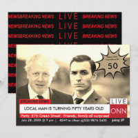 Boris Johnson 50th Birthday Mens Funny TV News