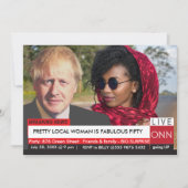 Invitation Boris Johnson Femmes 50e anniversaire Funny TV New (Devant)