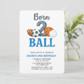 Invitation Born To Ball Sports Second Birthday (Debout devant)
