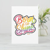 Invitation Born to Shine Pride | LGBTQ Rainbow Quote Art (Debout devant)